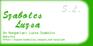 szabolcs luzsa business card